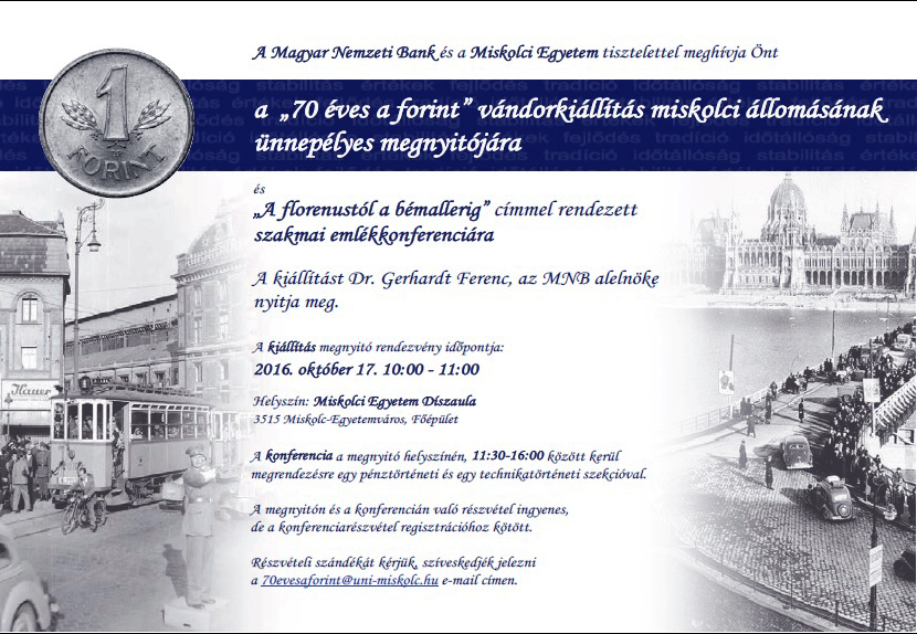 A florenustól a bémallérig –– konferencia a magyar forintról