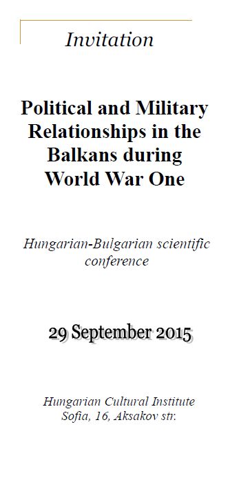 Konferencia Szófiában az első világháborúról