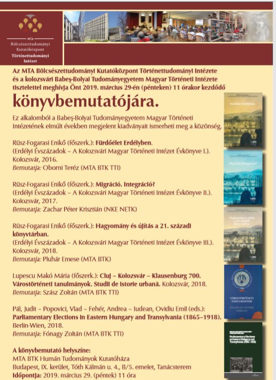 A Babeş-Bolyai Tudományegyetem Magyar Történeti Intézete könyvbemutatója