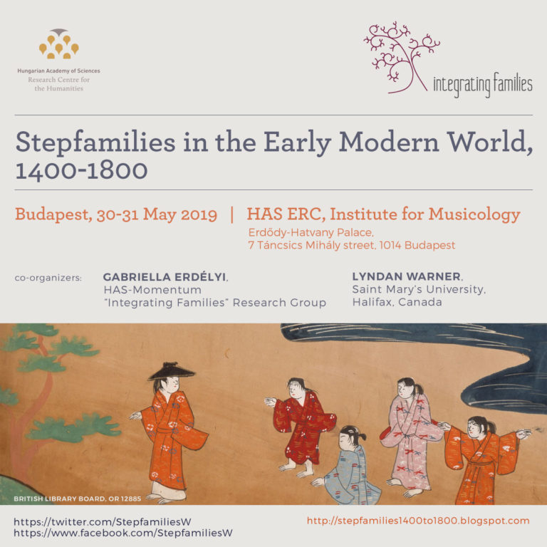 Stepfamilies in the Early Modern World, 1400–1800: konferencia a "Lendület" Családtörténeti Kutatócsoport szervezésében