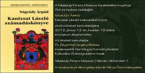 Nógrády Árpád könyvének bemutatója Sárváron